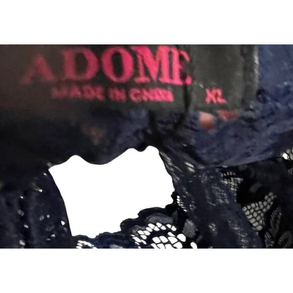 Adome Woman’s NAVY Blue Sheer Babydoll Lace Teddy. Blue not Black NWT Size XL - Picture 4 of 13